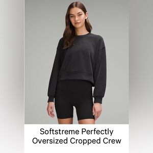 lululemon athletica Softstreme Oversized Cropped Crew – Black